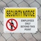 Signmission Employees Only Beyond This Point OSHA Security Notice Sign, Plastic, 10in W x 7in L, 2PK OS-2PACK-SN-P-710-L-11534 - alternate 3